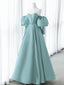 Green Sweetheart Neck Satin Long Prom Dress, Green Prom Dresses