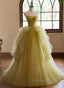 Green Sweetheart Straps Tulle Long Party Dresses Prom Dresses A Line December Wedding Guest Dresses