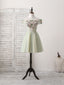 Green Tulle Lace Applique Short Prom Dress, Green Homecoming Dresses