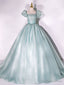 Green Tulle Long Prom Dress, A Line Tulle Prom Dresses
