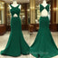 Green V Neck Mermaid Long Prom Dress, Green Prom Dresses For Teens