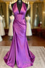 Halter Mermaid Long Prom Dresses With Open Back