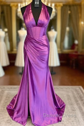 Halter Mermaid Long Prom Dresses With Open Back