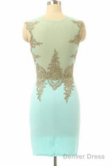 High Quality Sleeveless Short Sheath Mint Homecoming Dress