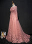 High Quality Tulle Prom Dresses with Lace Applique, Long Prom Gowns
