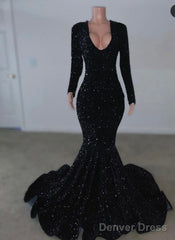 Black Sequins Slit Dress Black Gown Slit Black Gowns Prom Dresses 2025 Sequins Black Reception Dress