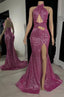 unique halter sequins mermaid prom Dresses black girls slay