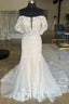 Ivory Appliques Off The Shoulder Trumpet Long Wedding Dresses Sexy