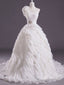 Ivory Ball Gowns One Shoulder Flower Court Train Wedding Dresses