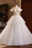 Ivory Spaghetti Strap Lace Beaded Prom Dress, Ivory Floor Length A Line Prom Dresses