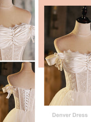 Ivory Sweetheart Neck Tulle Lace Short Prom Dress Tulle Homecoming Dress