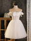 Ivory Sweetheart Neck Tulle Lace Short Prom Dress Tulle Homecoming Dresses