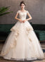 Ivory Tulle With Lace Short Sleeves Sweet 16 Dress, Ivory Tulle Ball Gowns Layers Prom Dresses