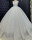 Ivory V Neck Sparkly Wedding Ball Gowns Dresses