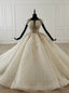 Ivory White Ball Gowns Tulle Sequins Floor Length Wedding Dresses