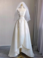 Ivory White Satin Wedding Dress
