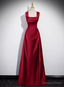A Line Red Long Prom Dress Prom Dress Elegant Birthday Prom Dresses