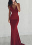 Jersey Prom Dresses Sheath Column V Neck Sweep Train With Pleated