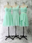 Knee Length Sweetheart Mint Bridesmaid Dresses