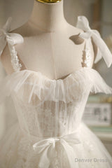 Champagne Tulle Lace Knee Length Prom Dress, Cute A-Line Party Dress