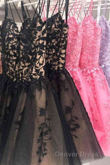 Lace Applique A-line Homecoming Dresses Short Prom Dresses,Semi Formal Dresses