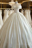 Lace Applique Satin Wedding Dress Prom Dresses Illusion Bride Custom