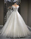 Lace Appliques Sweetheart Tulle Ball Gown Wedding Dresses Off The Shoulder