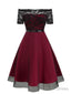 Lace Bodice Off The Shoulder Tulle Semi Homecoming Dresses