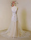 Lace Boho Wedding Dress Fleshcolor Tulle Bridal Gowns Backless A Line Court Train Beach Wedding Dresses With Detachable Satin Sash