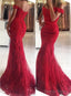 Lace Long Floor Length Trumpet Mermaid Sleeveless Off The Shoulder Zipper Prom Dresses With Appliqued Beaded