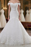 Lace Off The Shoulder Trumpet Long Wedding Dresses