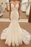 Lace Straps Backless Trumpet Long Wedding Dresses