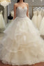 Lace Sweetheart Organza Layered Ball Gown Wedding Dresses