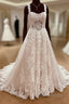 Lace Sweetheart Straps A-Line Long Bridal Gown