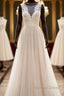 Lace Tulle A Line Floor Length Wedding Dresses