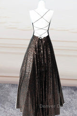 Lace Up Back Prom Dresses Sequins Ball Gown