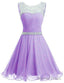 Lavender Chiffon Short Sequins And Beaded Short Prom Dress, Chiffon Prom Dress, Homecoming Dresses