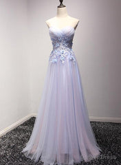Light Blue and Pink Charming Sweetheart Lace Party Dress , Formal Dress , Formal Gowns
