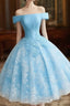 Light Blue Lace And Satin Short Prom Dress, Blue Homecoming Dresses