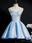 Light Blue Satin Sweetheart Homecoming Dress, Blue Short Prom Dress