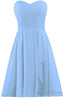 Light Blue Short Bridesmaid Dress Chiffon Wedding Prom Dresses