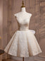 Light Champagne Lace Spaghetti Straps Homecoming Dresses