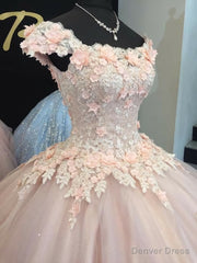 Light Champagne Long Sweet 16 Dresses Quinceanera Celebrity Gown Ball Gowns With Flowers