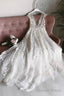 Light Champagne Tulle Lace Long Prom Dress, Champagne Wedding Dresses