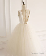 Light Champagne Tulle Short Prom Dress Tulle Homecoming Dress