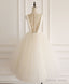 Light Champagne Tulle Short Prom Dress Tulle Homecoming Dresses