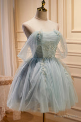 Light Green Sweetheart Sequins Tulle Party Dress, Green Homecoming Dress
