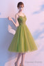Light Green Tulle Sweetheart Knee Length Prom Dress, Green Homecoming Dresses