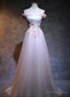 Light Pink Sweetheart Off Shoulder Prom Dress, Long Prom Dresses