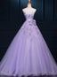 Light Purple Tulle Beaded And Applique Gorgeous Gown, Sweet 16 Prom Gown, Prom Dresses